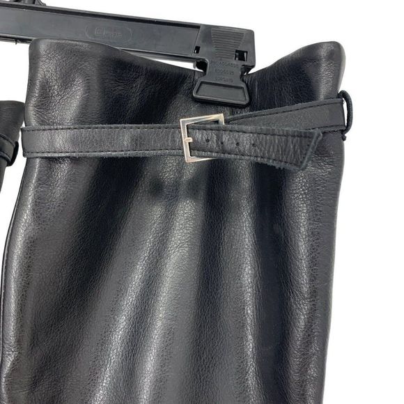 Asos Faux Leather Boots Sz 6 Over the Knee Adjustable Thigh Strap Buckle 3768 - Picture 7 of 16
